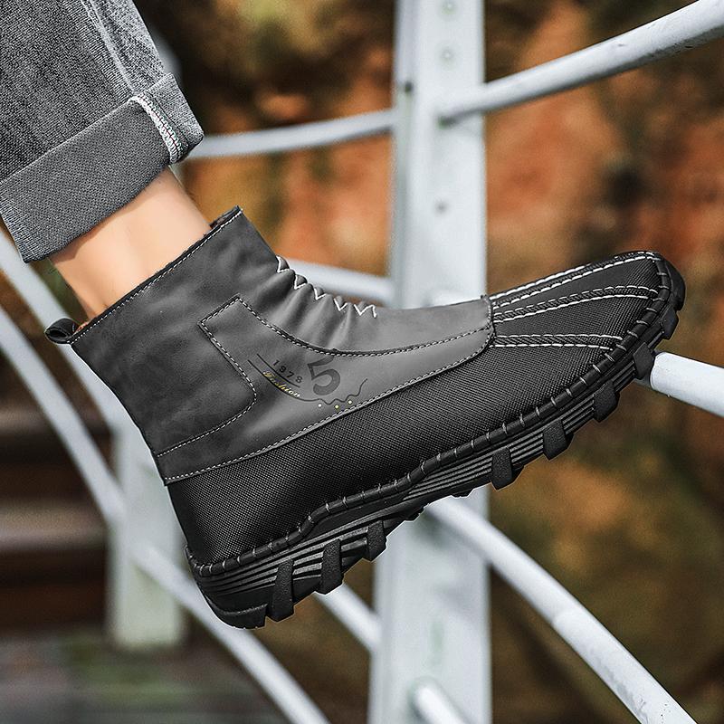 Nuevas botas de tobillo de moda para hombre, hechas a mano, zapatos casuales de caña alta, botas clásicas para caminar para hombre, botas de motocross cómodas y versátiles.