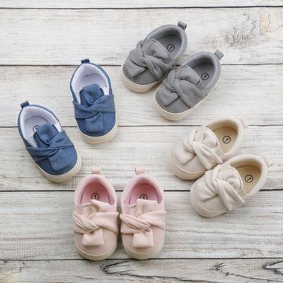 DYS Babies Toddlers Bowknot Breathable Anti-slip Soft Sole Prewalker Flat Shoes