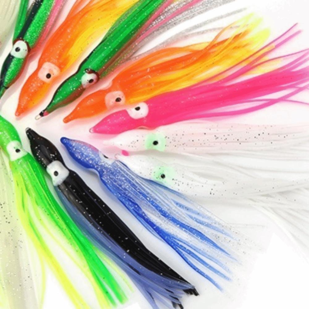 50PCS Mixed Color Squid Skirt Bait Soft Saltwater Fishing Lures Sea Fishing Lures  Trolling Fishing