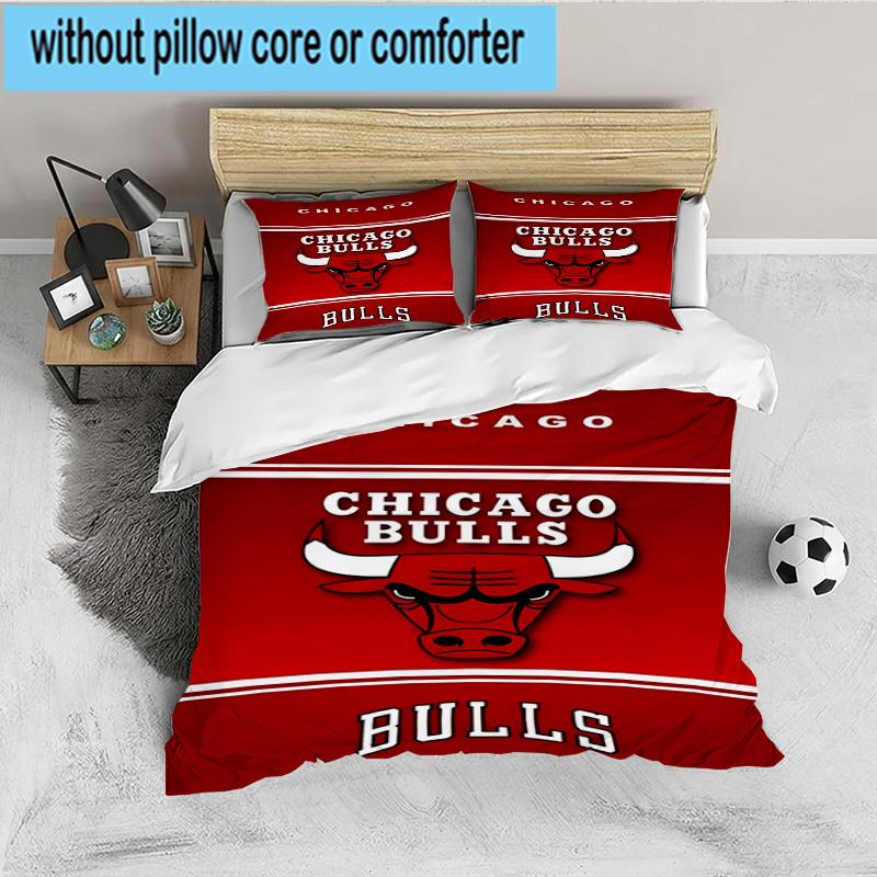 Red Bulls Basketball 3PCS Bedding set,Ideal for 1pc Duvet Cover And 2pcs Pillowcases Perfect for Fan gift,Ideal for Bedroom, Dormitory
