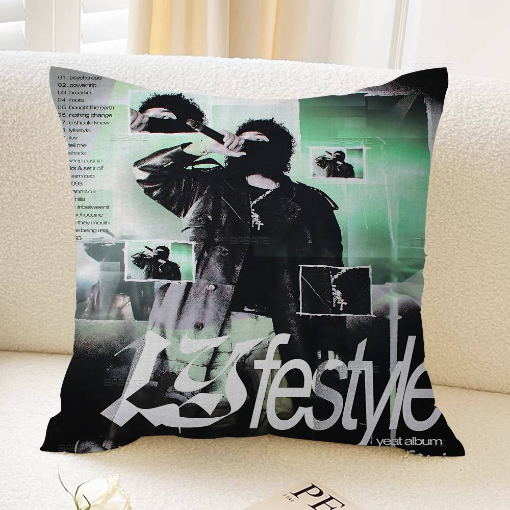 Rap YYeat Cushion Cover Polyester Sofa Cushions Decorative Throw Pillows Home Decoration Pillowcover