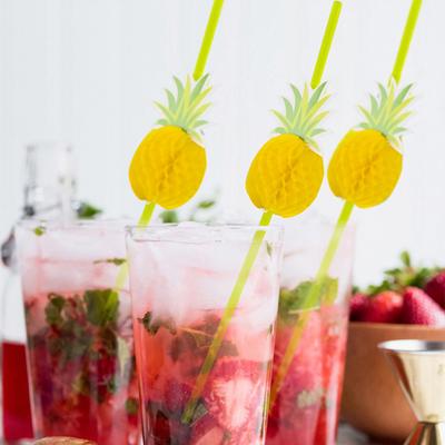 25/50 Stück Flamingo Ananas Trinkhalme Hawaiianischer Strand Tropische Geburtstagsfeier Dekoration Sommer Poolparty Hochzeitszubehör