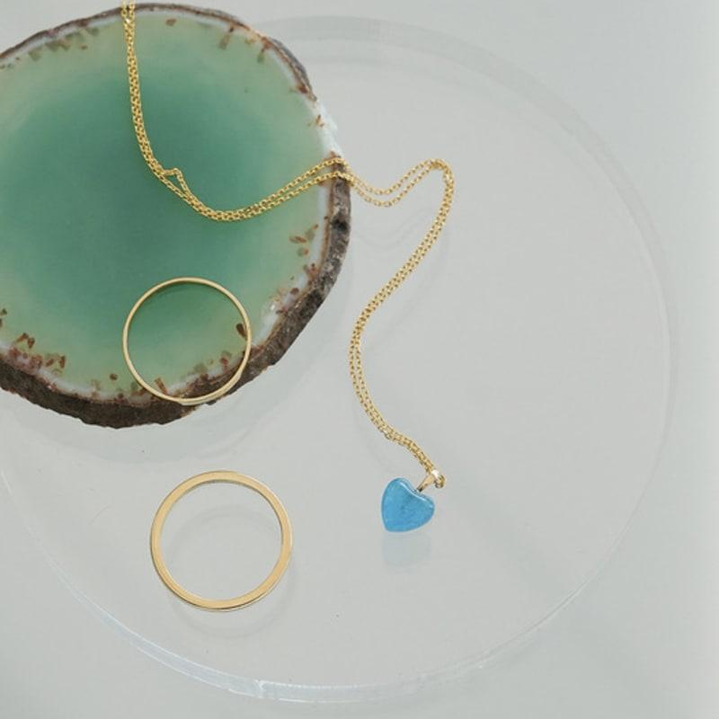 modernlike 14k gold-filled silver blue quartz crystal heart necklace