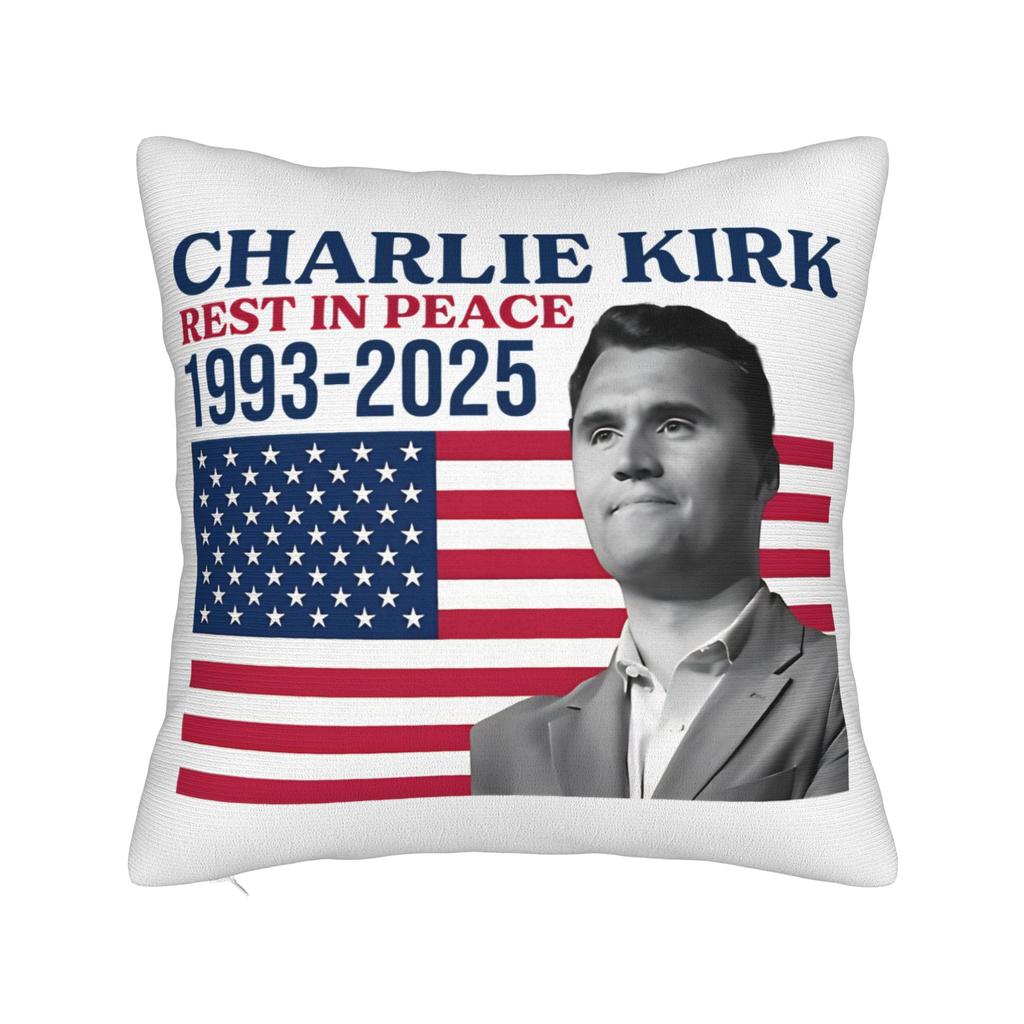 Charlie Kirk Bold Patriotic Stars Pillow Case  Novelty Pillow Cover Custom Pillowcases For Office Car Home Decor