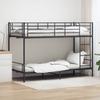 vidaXL Etagenbett Schwarz Metall 90×200 Cm