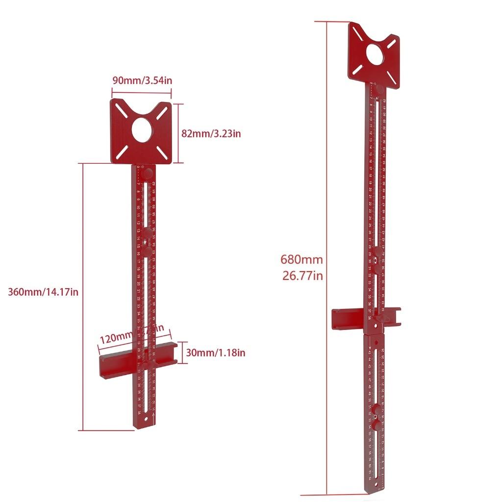 4 in 1 Router Milling Groove Bracket Multifunctional Cabinet Hardware Jig Router Guide Aluminum Router Circle Cutting Jig