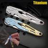 Creative TC4 Titanium Utility Knife Key Chain Scalpel Folding Knife EDC Single Hand Quick Opening Multifunctional Camping Tool