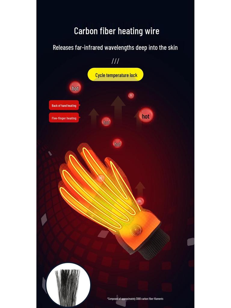 Rechargeable Heated Ski Gloves: Winter-Resistant, Velvety Thick, Ideal for Riding & Outdoor Work