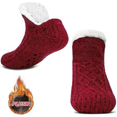 Slipper Socks for Men & Women Fluffy Slipper Socks with Grippers Non Slip Fleece Lining Heat Holding