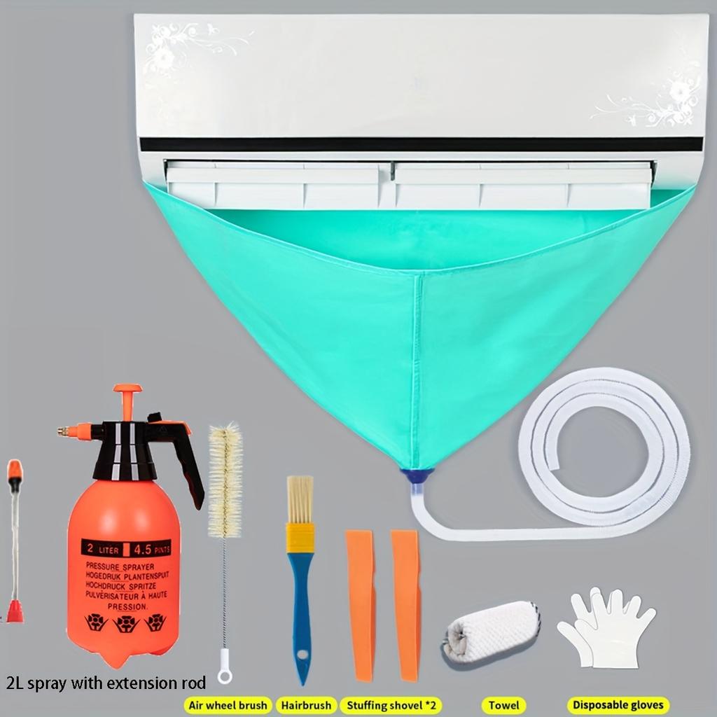 6/8 Stück 90cm/35,4in Verdickte Hängende Klimaanlagen-Reinigungsabdeckung Set 9000-18000BTU mit Ablaufschlauch Sprühbürste Sommer-Set