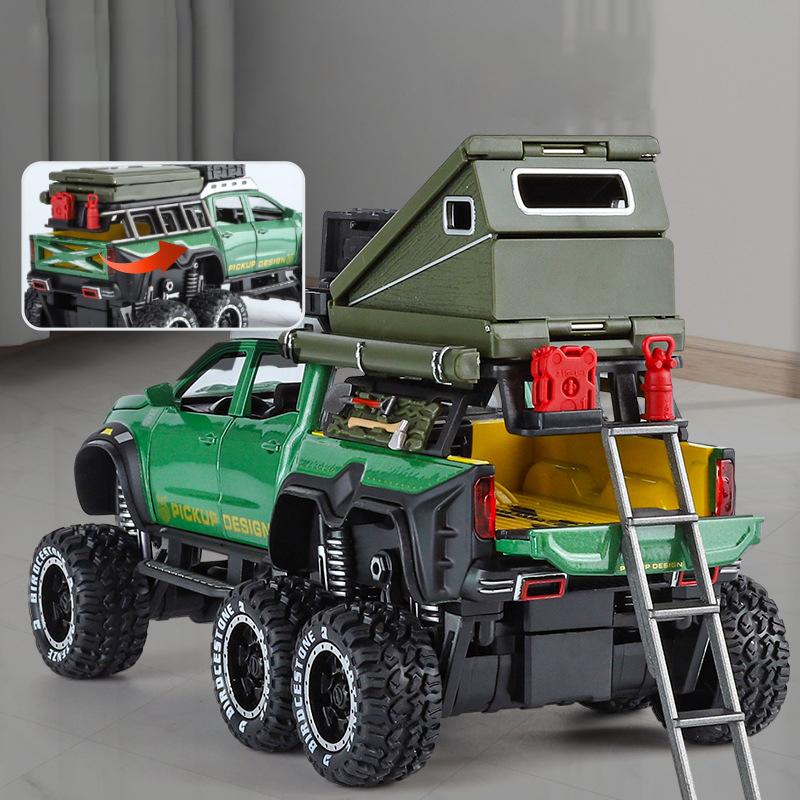 1/28 BENZ X-CLASS 6X6 Οχήματος Κάμπινγκ Εκτός Δρόμου Μοντέλο Αυτοκινήτου από Κράμα Ήχος και Φως Παιδικό Παιχνίδι Συλλεκτικά Δώρο Γενεθλίων