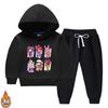 Children's Hooded Sweatshirt & Pants Set - Thickened, Warm, Autumn/Winter Style for Baby Boys & Girls
