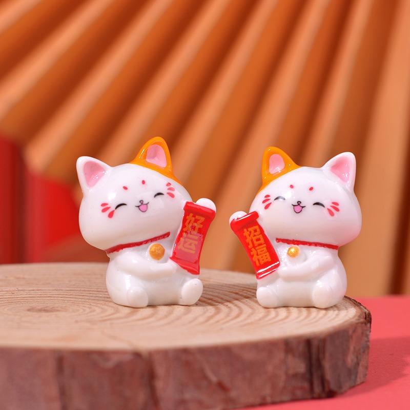 6Pcs Micro Landscape Ornaments, Cute And Lucky Cat Resin Crafts, Car Center Console Ornaments, Home Decoration Gifts