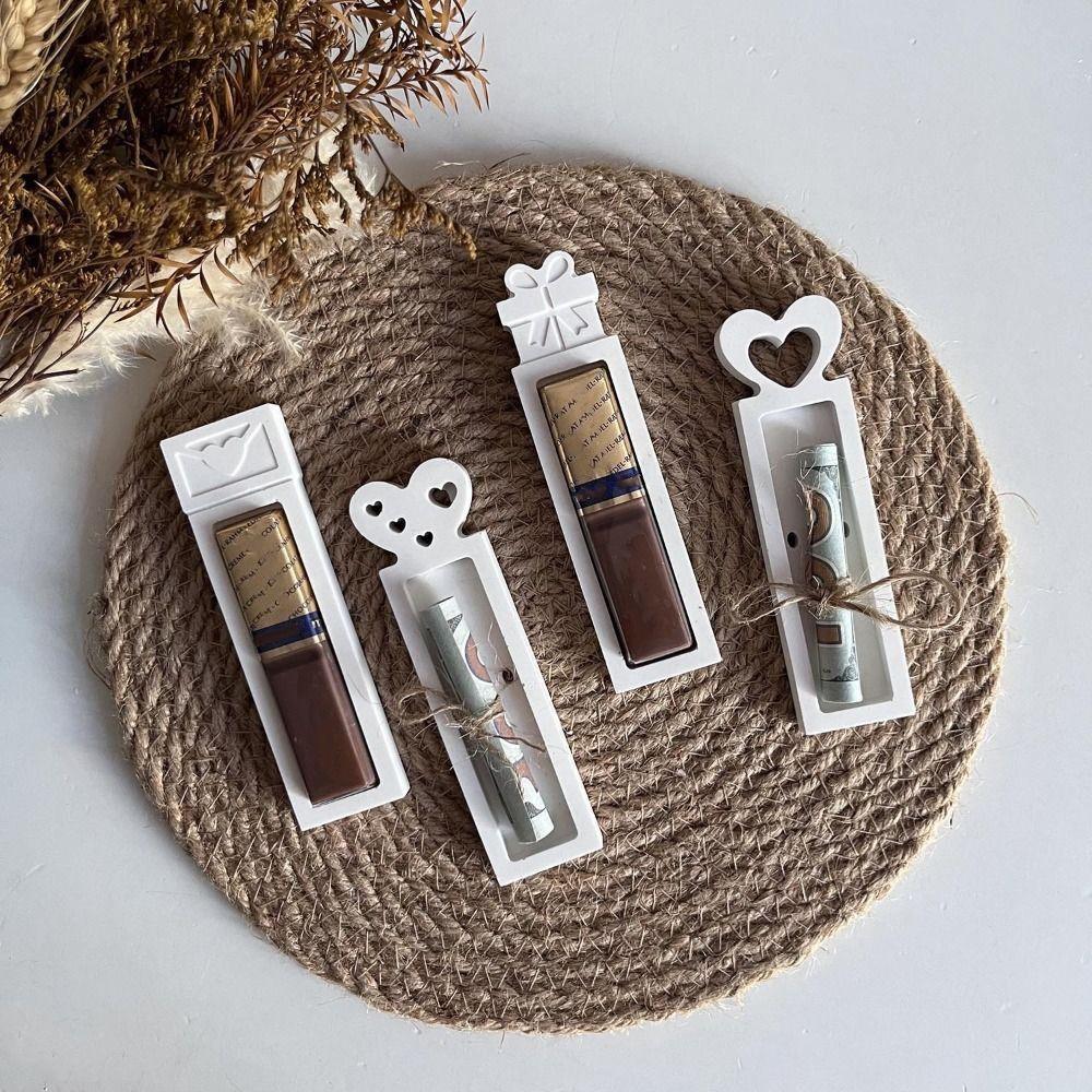 Cute Valentine's Day Cash Gift Box Mold 4 Holes Gift Money Holder Casting Molds  Home Festive Decor