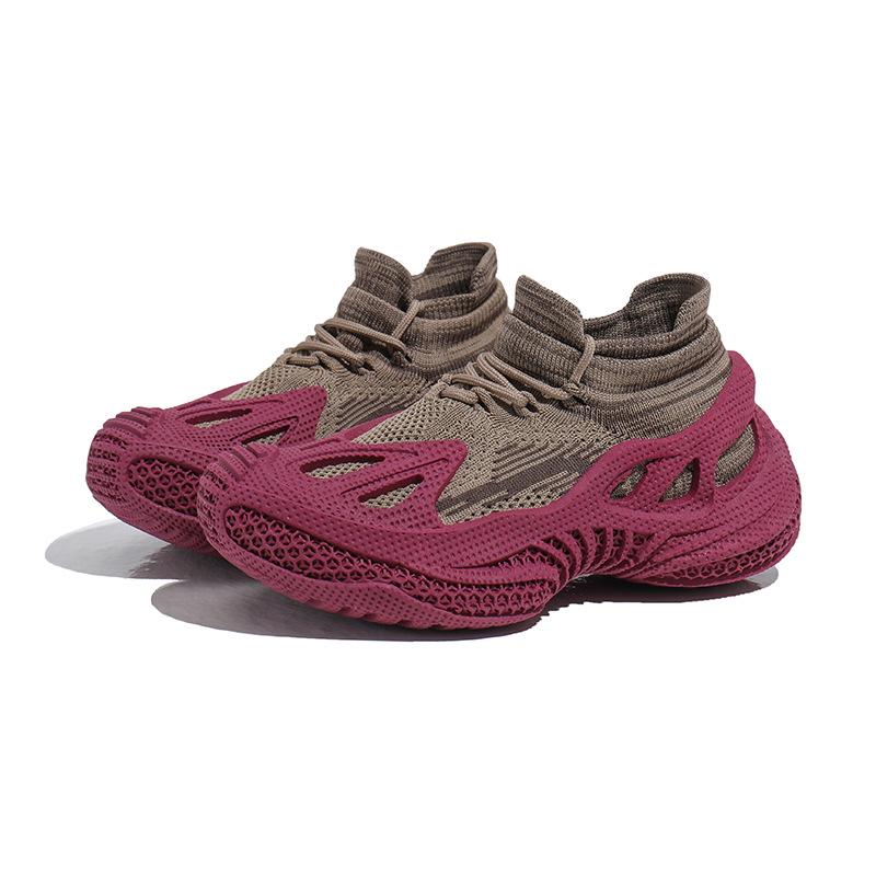 Venom Damen Frühjahr 2026 Fly-Knit Mesh Sneaker - Dicke Sohle, Atmungsaktiv, Vielseitiger Casual Socken-Stil