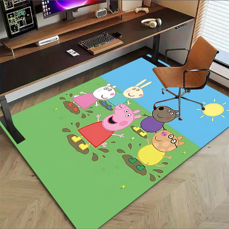 1pc Peppa Pig Fairy Tale Carpet for Playroom Bedroom Living Room Sofa Home Decor,kids Game Area Rug Non-slip Floor Mat Y723127