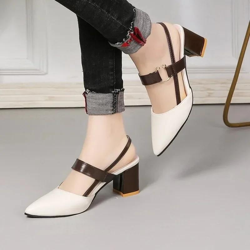 

Sandals Women s Summer New Pointy Chunky Sandals Large Size Women s Fashion Woman Shoes Sandals Wome