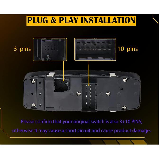 Master Power Window Switch For 2009 2010 2011 2012 Ram 1500,Ram 2500,Ram 3500.3 P + 10 P,OE# 4602863AD,4602863AC,4602863AB Driver Side Control