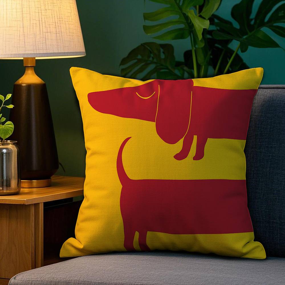Cartoon Animal Pillow Case Anti-dustmite Pillowcase Invisible Zipper Silky Short Plush Sofa Cushion Cover