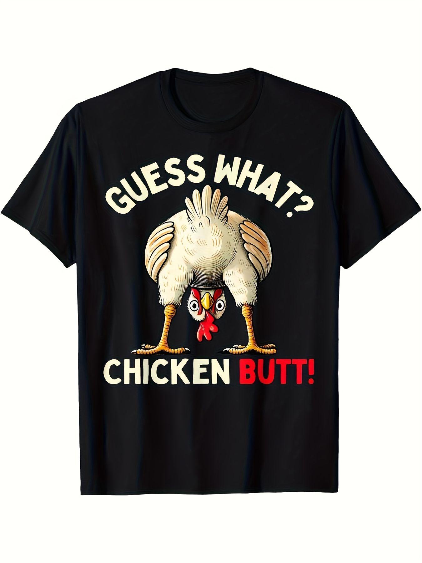

Funny Chicken Butt Graphic Printed Women TShirt Vintage Round Neck Short Sleeved Streetwear Casual Summer Women Soft Clothing S