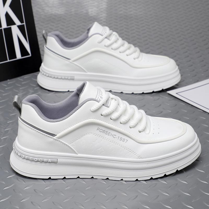 

Мужские повседневные модные кроссовки для скейтбординга на четыре сезона, удобные для студентов, трендовые кроссовки для мальчиков с мягкой подошвой, дышащая обувь 41 белый