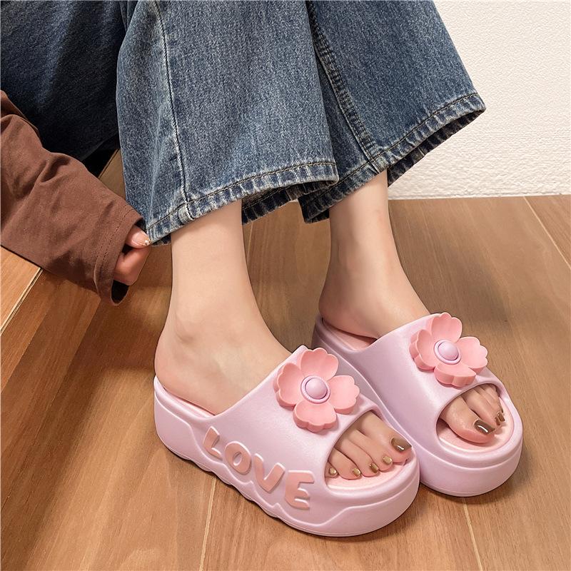 

Fashion New 2025 White Pink Bow-knot Slippers Woman High Platform EVA Slides Ladies Designer Sandals Beach Women Shoes Zapatos De Mujer 40-41