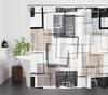 Modern Geometric Shower Curtain Brown Black And White Abstract Geometric Shower Curtain For Bathroom Modern Minimalist Bath