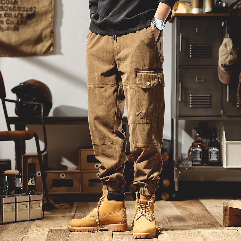 2025 Men's American Retro Harem Overalls - Thickened Spring/Autumn Casual Pants