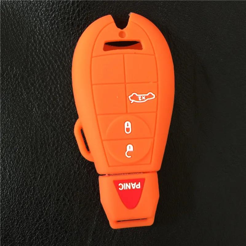 Silicone Car Key Case Cover for Dodge Ram 1500 2500 3500 4500 Fobik Chrysler Magnum Challenger Charger 4 Buttons Key Covers