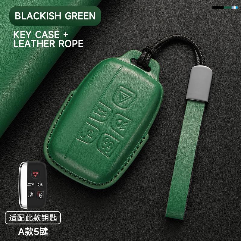 Leather Car Key Cover Case Protection Shell Keychain For Land Rover Range Rover Sport Evoque Freelander Velar Discovery 4 5