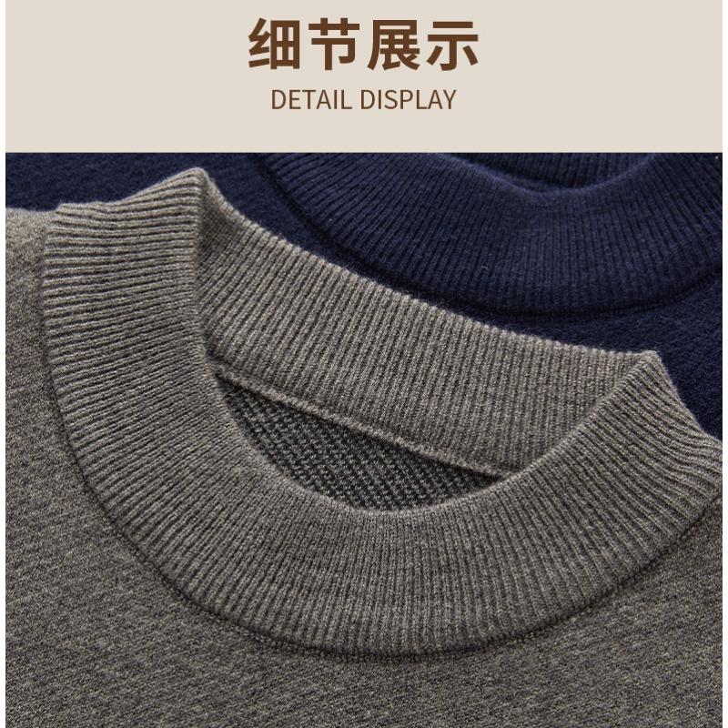 Men S Thick Striped Round Neck Long Sleeve Knitted Pullover Sweater Business Casual