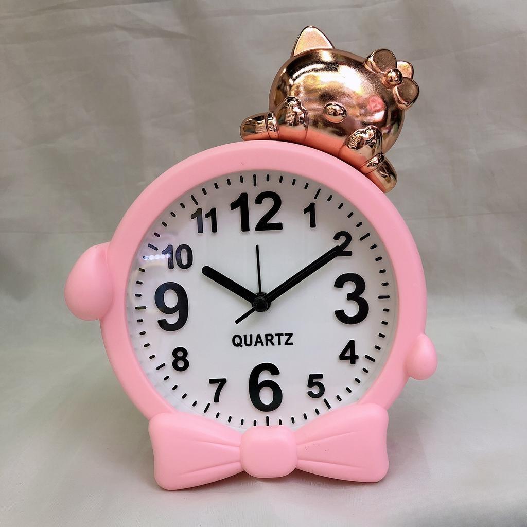 Creative and stylish cute cartoon head alarm clock Bedroom bedside children's sleep quartz clock