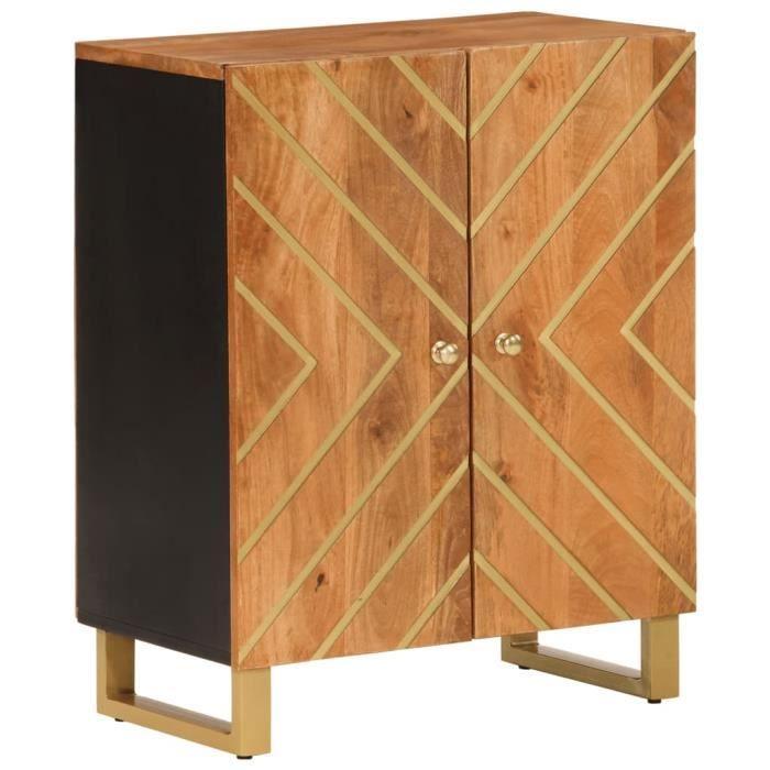 VidaXL Sideboard Brown and Black 60x33.5x75 Cm Mango Wood 356785