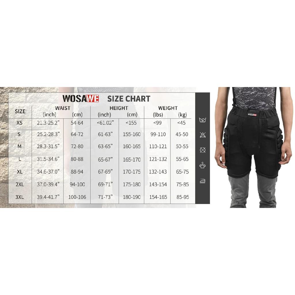 WOSAWE Motorcycle Shorts Skating Hip Shorts MTB Motocross Hip Paddeds Skiing Snowboard Shorts for Children Teenagers and Adults