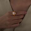 Vintage Edelstahl Tigerauge Stein Ring für Damen Türkisch Handgefertigt Einfacher Statement Ring Retro