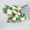 Artificial Rose Bouquet Fake Flowers with Eucalyptus Leaves Plastic Floral Arrangement for Wedding Bridal Bouquets Home Party Table Centerpiece