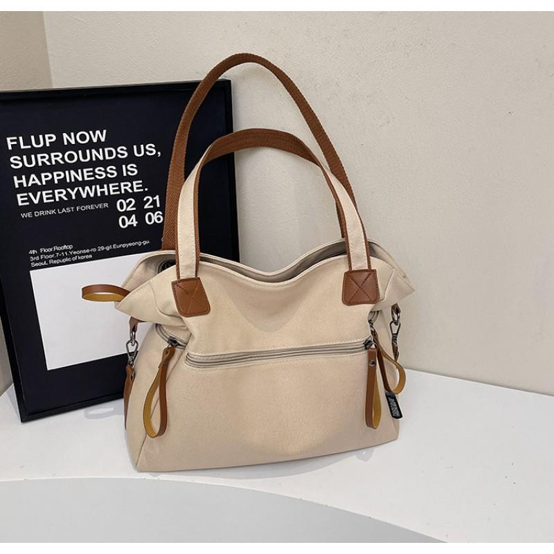 New Cloth Bag Korean Style Fashionable Large-capacity Simple All-matching Tote Casual Portable One-shoulder Cross-body Trendy