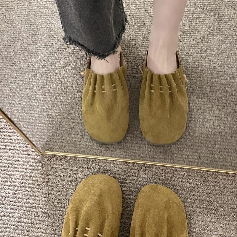 

Женские полушлепанцы Birkenstock 2025 новая ретро мода универсальные ленивые весенне-осенние шлепанцы с закрытым носком 40 светло-желтого