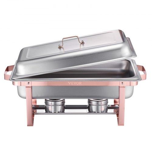 VEVOR Chafing Dish Buffet Set, 8 Qt 2 Pack, Stainless Steel Chafer with 2 Full Size Pans