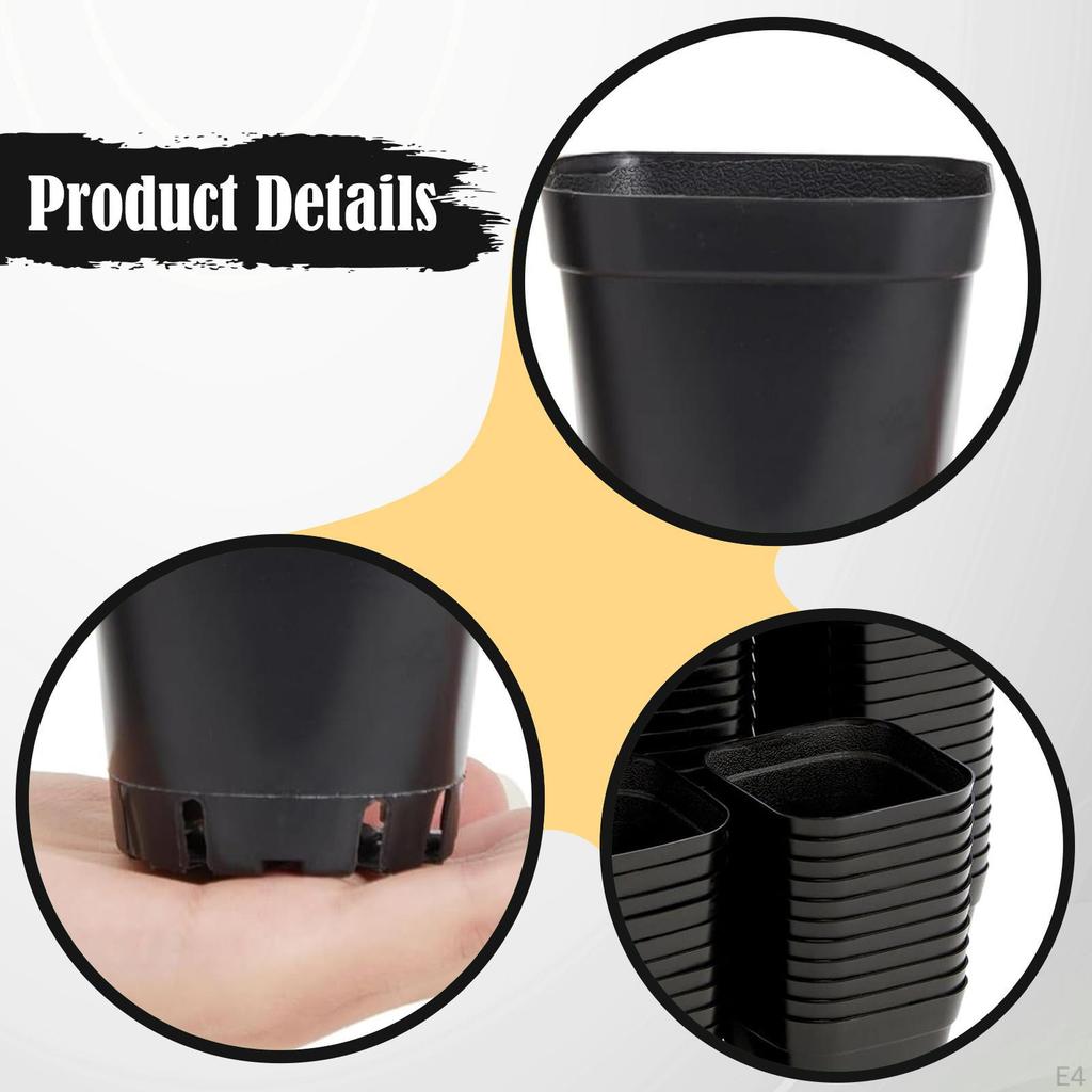 100 Bonsai Pots, Reusable Square , Flowers And with Drainage System, Suitable for Indoor Planting