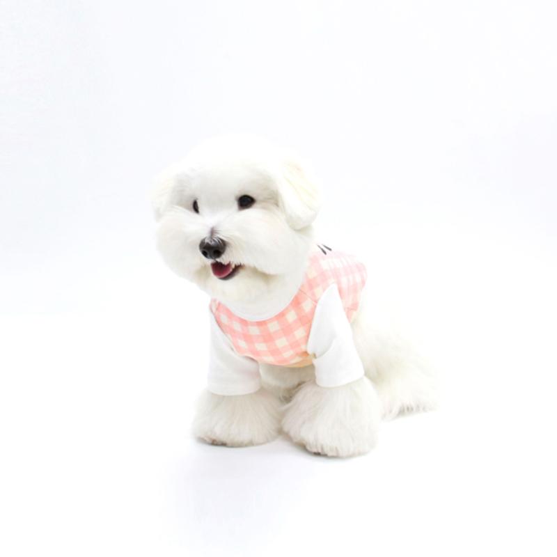 KINIKINI BRUNCH CHECK TSHIRT-PINK (short-sleeved T-shirt)