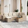VidaXL Garden Lounge Set with Cushions 7 Pcs, Patio Sofas, Patio Furniture Set, Outdoor Furniture, Beige 3265174