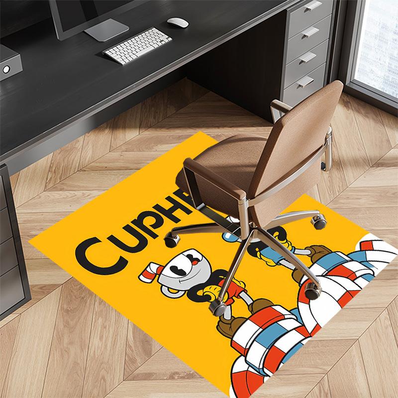Cuphead Printed Absorbent Washable Carpet, Non-Slip Bathroom Mats, Kitchen Rugs, Yoga Mat,Living Room Entrance, Camping Picnic Rugs
