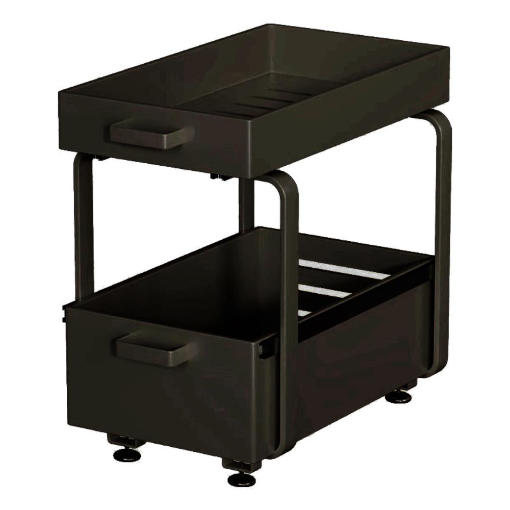 

Двухъярусная полка для кухонной раковины из углеродистой стали, выдвижная полка, новая полка для хранения приправ, для использования на столешнице