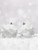 White Glitter Foam Balls Hanging Flower Petal Ball Ornaments for Xmas Tree Decoration