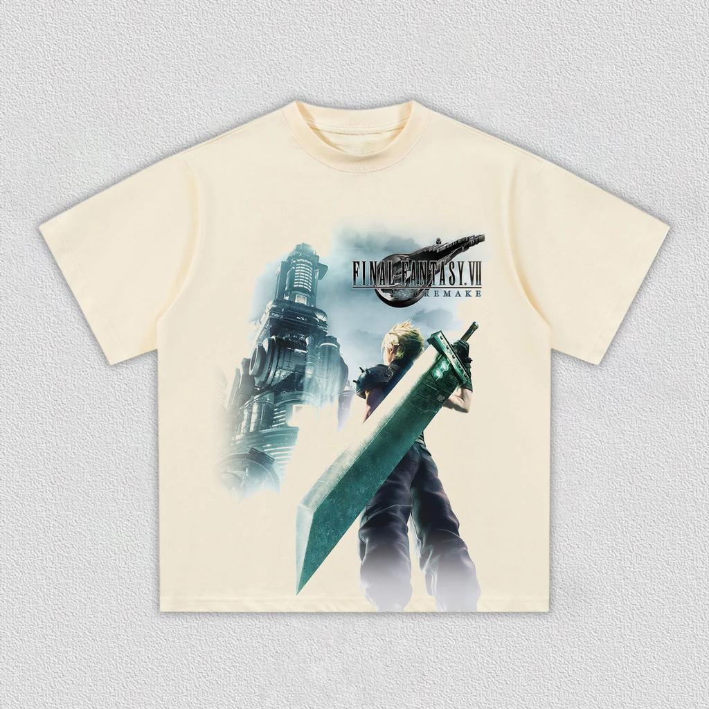 Y2k Short Sleeve Classic Game Gift for Fans Final Fantasy VII Remake Graphic T Shirt Men Women Oversized High Quality Cotton Tee