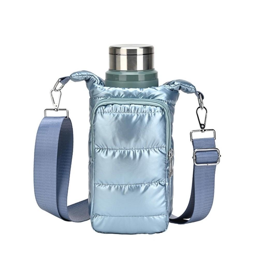 Shoulder Strap Water Bottle Carrier Bag Front Pocket Shoulder Bag Water Bottle Holder Down Nylon Water Bottle Sling Bag Case