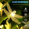 Dragonfly LED Solar String Lights Waterproof Colorful Decorative Lamp Outdoor Garden Balcony Patio Night Landscape Lighting
