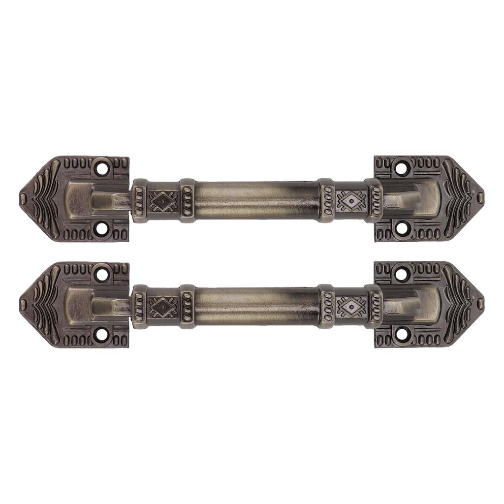 2Pcs Antique Barn Door Handles Bronze Color Easy Mounting Vintage Drawer Handle with Screws for