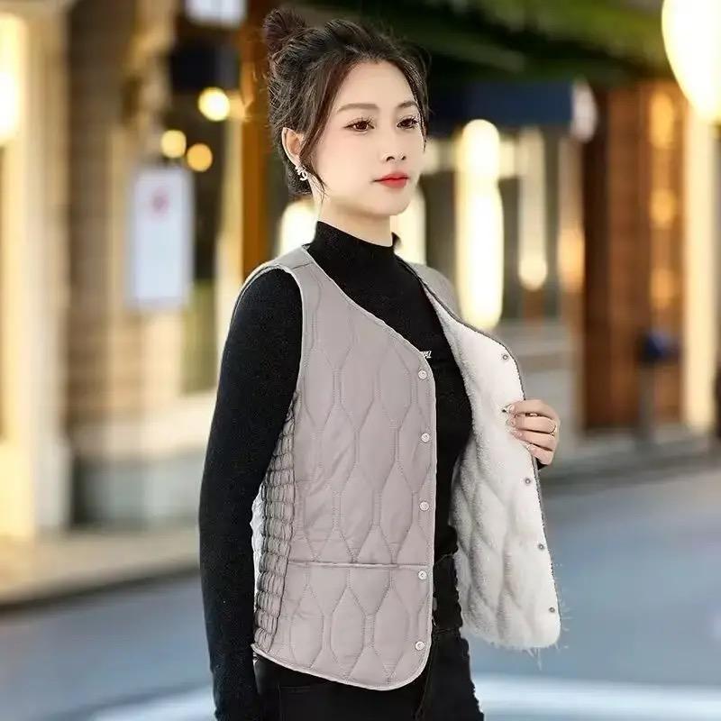 Women Waistcoat Women Vest Coat Women's Fall Winter Sleeveless Vest Coat with Pockets Soft Thick Padded for Warmth